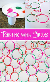 Painting With Circles Shapes Preschool Toddler Activities Preschool Crafts