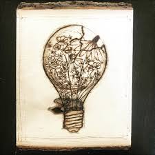 The daylight artist studio lamp provides maximum light output over the largest area. Wall Decor Blooming Flowers In Broken Light Bulb Wood Burning Poshmark
