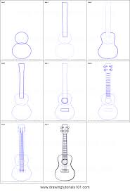 How To Draw A Ukulele Step By Step Ukulele Art Music Notes Drawing Ukulele Drawing