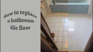 One tile removal project is unlikely to cause dangerous exposure, but to be on the safe side, ventilate the bathroom to the outside, and wash skin and clothes after completing the project. Strat To Finish Replace Old Bath Tile Floor With New Porcelain Tile Youtube