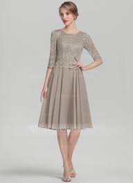 Us 50 00 Scoop Neck Knee Length Chiffon Lace Mother Of The Bride Dress Jj S House Cocktail Dress Lace Mother Of The Bride Dresses Mother Of Groom Dresses
