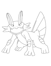 It has two orange gills that protrude from round. Pokemon Hd Pokemon Coloring Pages Mega Swampert