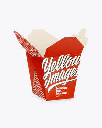 Download Opened Matte Paper Noodles Box Mockup Half Side View In Box Mockups On Yellow Images Object Mockups