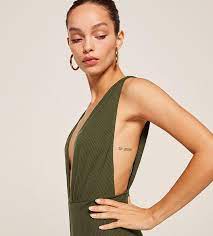 Reformation Synthetic Vice Jumpsuit In Army Green Lyst