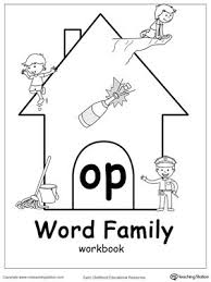 Op Word Family Workbook For Kindergarten Word Families Word Family Activities Kindergarten Word Families
