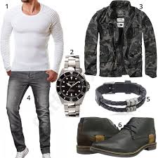 Schwarze Bugatti Boots Und Brandit Camouflage Jacke M0577 Outfits4you De Winter Outfits Men Mens Casual Outfits Mens Fashion Casual