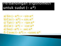 Maka dapat kita tulis menurut kuadran iii sebagi berikut. Perbandingan Trigonometri Sudut Sudut Berelasi Ppt Download