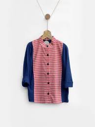 как сложить рубашку в чемодан чтобы она не помялась Blue Red Cotton Striped Boys Shirt Clothes Fashion Women Shopping