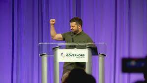 Ukrainian President Zelenskyy to US governors: 'Evil must always, always  lose'