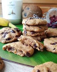 Cookies Banane Coco Cranberries Et Pepites De Chocolat Recette Dessert Pepite Chocolat Recette Banane Mure