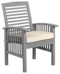 Acacia Wood Patio Chairs With Cushions Set Of 2 Gray Wash Transitional Outdoor Dining Chairs By Walker Edison Buy wooden patio white chairs and get the best deals at the lowest prices on ebay!