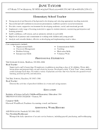 Elementary School Teacher Resume Elementary School Teacher Resume Sample