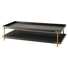Measures 36 round to complement your living room without taking up too much space. Theodore Alexander Modern Casseopia Large Black Wood Gold Metal Rectangular Coffee Table 61 W Over Kathy Kuo Home