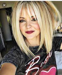 Pin By Darla Carle On Medium Hair Styles Blonde Hair With Bangs Blonde Bob Hairstyles Long Hair Styles