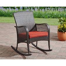 Mainstays Cambridge Park Wicker Outdoor Rocking Chair Walmart Com Outdoor Wicker Rocking Chairs Wicker Rocking Chair Outdoor Rocking Chairs