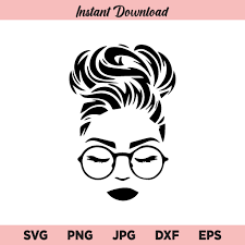 Download Messy Bun With Glasses Svg Messy Bun Svg Afro Woman Svg Png Dxf Cricut Cut File Clipart Buy Svg Designs
