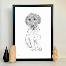 These are unique portraits painted 100% by hand. Personalised Pet Portrait Line Drawings By Adam Regester Design Notonthehighstreet Com