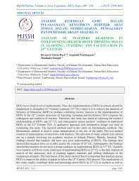 We did not find results for: Pdf Analisis Kesediaan Guru Dalam Pelaksanaan Kemahiran Berfikir Aras Tinggi Dalam Pembelajaran Pengajaran Dan Pemudahcaraan Abad Ke 21