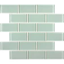 Glass mosaic tiles are an icy white for classic and clean design features. Arctic Ice 2x4 Glass Subway Mosaic Tilesbay Com