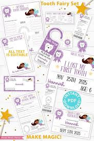 When i was a kid, if i remember correctly, i just put my baby teeth in a plastic ziplock bag and placed it under my pillow. Tooth Fairy Letter Printable Kit Purple Black Tooth Fairy Press Print Party