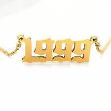 Birth Year Date Necklace Birthday Gift Pendant Number Jewelry Diy Fashion Jewelry Stainless Steel Necklace Number Necklace