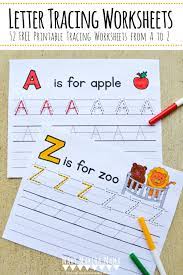 Get my alphabet printable pack. Letter Tracing Worksheets Free Handwriting Practice Mary Martha Mama