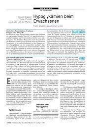 Hypoglykamien Beim Erwachsenen Nicht Diabetes Assoziierte Formen