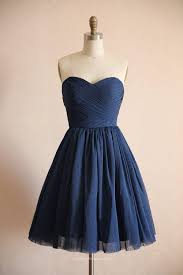 Hot Sale Short Navy Blue Sweetheart Pleated Strapless Bridesmaid Dress Blue Bridesmaid Dresses Short Cute Bridesmaid Dresses Custom Bridesmaid Dress