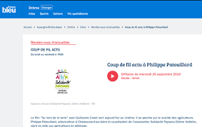 France bleu drôme ardèche est une radio du réseau france bleu de radio france. Solidarite Paysans Philippe Patouillard Co President Sur France Bleu Drome Ardeche