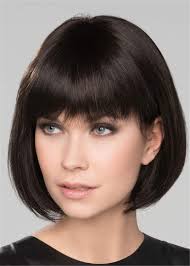 With this hairstyle, women are treated like a queen of beauty and stun. Short Bob Synthetic Hair Natural Straight With Bangs 14 Inches Stacked Bob Haircut Bob Hairstyles Long Bob With Bangs