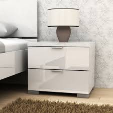 You can choose an artisan look with distressed wood drawers and top or a chrome framed camborne large bedside table white. Buy Alexia High Gloss Bedside Table White Grays Australia