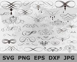 Download Swirl Flourish Wedding Ornaments Svg Bundle Lines Svg Infintie Etsy Wedding Ornament Svg How To Draw Hands