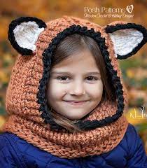 Have you ever imagined yourself as a fox? Knitting Pattern Knit Fox Hooded Cowl Pattern Scarf Posh Patterns