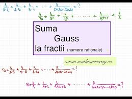 Stim ca suma lui gauss, adica nx(n+1):2 se poate folosi doar daca avem numere consecutive, astfel ca pentru acest exercitiu va trebui sa facem un alt pas inainte (eventual sa il. Video Sume De Tip Gauss