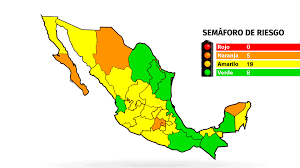19 estados están en verde, ocho en amarillo y cinco en naranja. Mapa Del Coronavirus En Mexico 12 De Abril Cinco Estados Permanecen En Riesgo Alto Infobae
