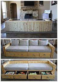 Diy Sofa With Crib Mattress Cushions And Bed Pillows Free Plans By Ana White Com Anawhite Woodworking Sofa Diy Storage Couch Diy Sofa Bed Diy Crib Mattress