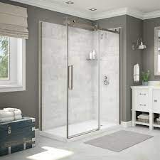 Maax Utile Corner Shower In Carrara Marble With Base And Door Lowe S Canada Corner Shower Bathroom Renovation Cost Bathroom Interior Design