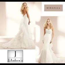 Mikaella Wedding Dress White Silk Trumpet Size 8