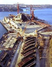 Sydney Opera House Construction Taken From The Roof Of Unilever House July 1964 Sydney City Australia History New South Wales