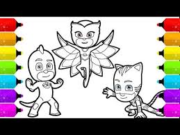 The pj masks coloring pages, which you can print for free on the website, are the best way to see who they are becoming. Pj Masks Owlette Gekko Catboy Drawing And Coloring For Kids Ø¯ÛŒØ¯Ø¦Ùˆ Dideo