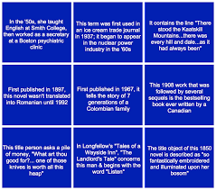 Where you work, what's working? Can You Answer These Literary Questions From Jeopardy