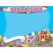 Candy land theme candy land decorations office decorations candy christmas decorations christmas themes candy theme classroom decorating will have to wait, so i'll make my giant wrapped candy decorations. Candy Land Welcome 17x22 Poster Eu 837035 Eureka Posters Classroom Theme