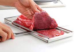 Amazon Com Advanced Beef Jerky Slicer Kit 100 Precision Uniform Slices Guaranteed Adjustable Thickness Dishwasher Safe Beef Jerky Cutting Board 10 Meat Slicing Knife Deliver Gorgeous Jerky Maker Slices Home