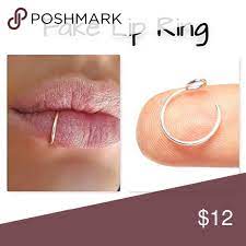 925 14k Fake Lip Ring Fake Lip Ring Fake Lips Lip Ring
