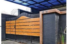 Inspirasi pembahasan keramik pagar tentang 36+ keramik tembok pagar minimalis, terkini! adalah : Pagar Corak Kayu Dan Batu Alam Idea