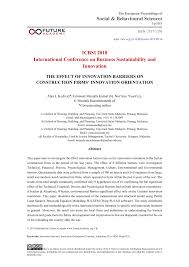 The new building commissioner was facing an inquiry into the building industry set up in the aftermath of the mascot towers and opal tower mr chandler was speaking at the inquiry into the regulation of building standards, building quality and building disputes at nsw parliament on. Pdf The Effect Of Innovation Barriers On Construction Firms Innovation Orientation