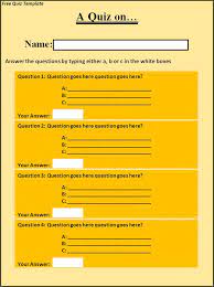 If the questions are too easy, players feel like they're not really being challenged. Printable Quiz Templates Free Word Templates