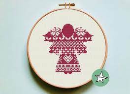The fun thing about these little ornament patterns is that they are relatively quick embroidery projects. Christmas Cross Stitch Pattern Christmas Angel Nordic Angel Etsy Cross Stitch Patterns Christmas Cross Stitch Patterns Christmas Cross Stitch