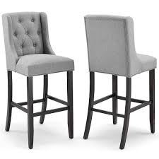By hillsdale furniture (25) caydena 30 in. Set Of 2 Baronet Barstool Upholstered Fabric Light Gray Modway Target