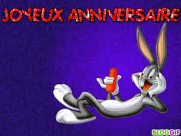 Joyeux anniversaire gâteau et champagne. Joyeux Anniversaire Avec Bugs Bunny Image Animee Gif